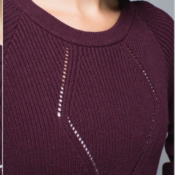 Lululemon The Sweater The Better Heathered Bordeaux Drama Knit Pullover 8 NWOT - Picture 6 of 16